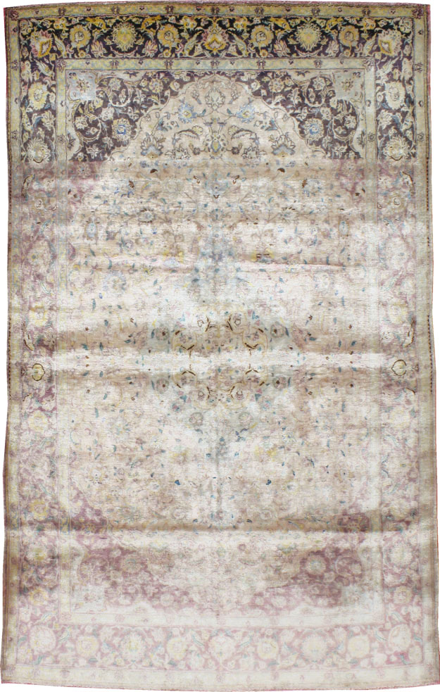 Antique Persian Kashan Silk Carpet, No.11755 - Galerie Shabab