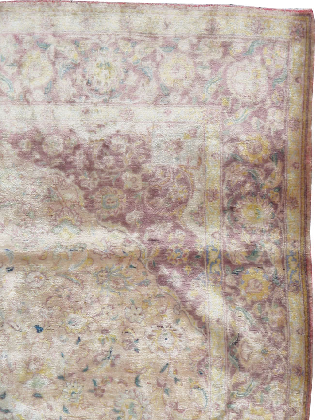 Antique Persian Kashan Silk Carpet, No.11755 - Galerie Shabab