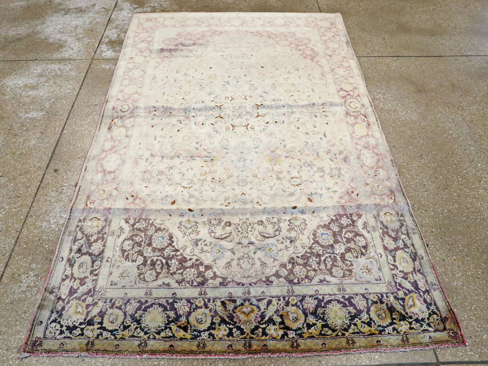 Antique Persian Kashan Silk Carpet, No.11755 - Galerie Shabab