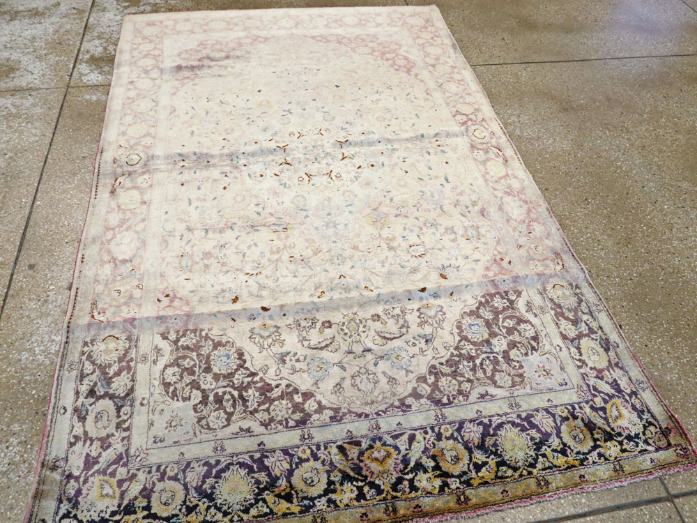 Antique Persian Kashan Silk Carpet, No.11755 - Galerie Shabab