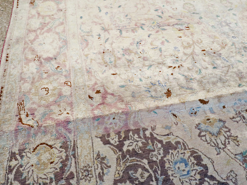 Antique Persian Kashan Silk Carpet, No.11755 - Galerie Shabab