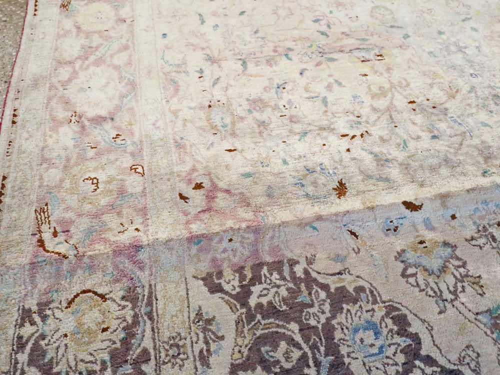 Antique Persian Kashan Silk Carpet, No.11755 - Galerie Shabab