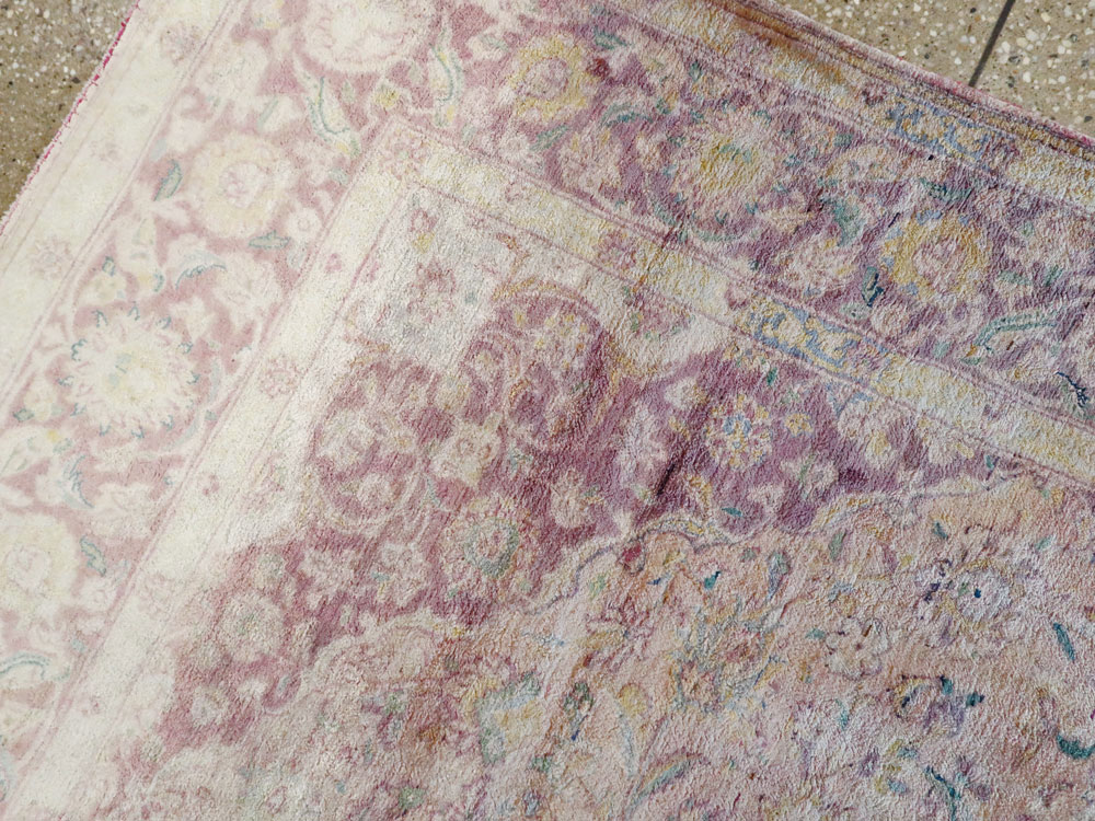 Antique Persian Kashan Silk Carpet, No.11755 - Galerie Shabab