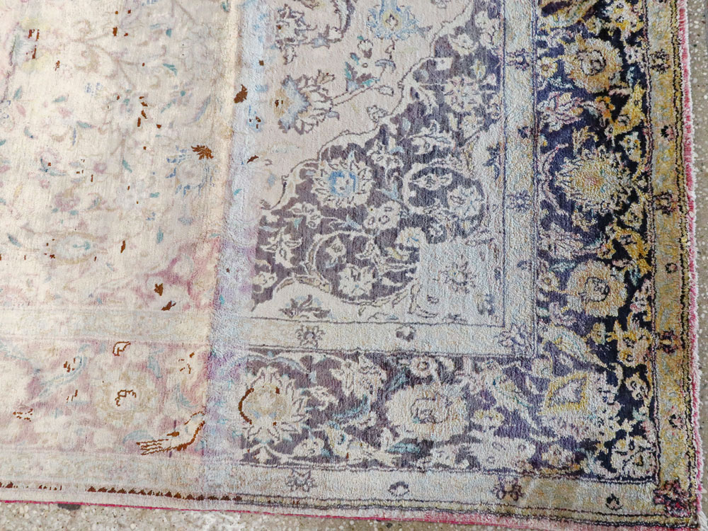 Antique Persian Kashan Silk Carpet, No.11755 - Galerie Shabab