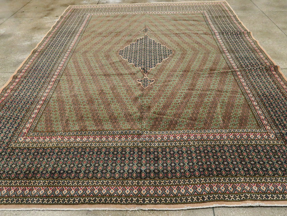 Vintage Persian Kerman Deco Carpet, No.11774 - Galerie Shabab