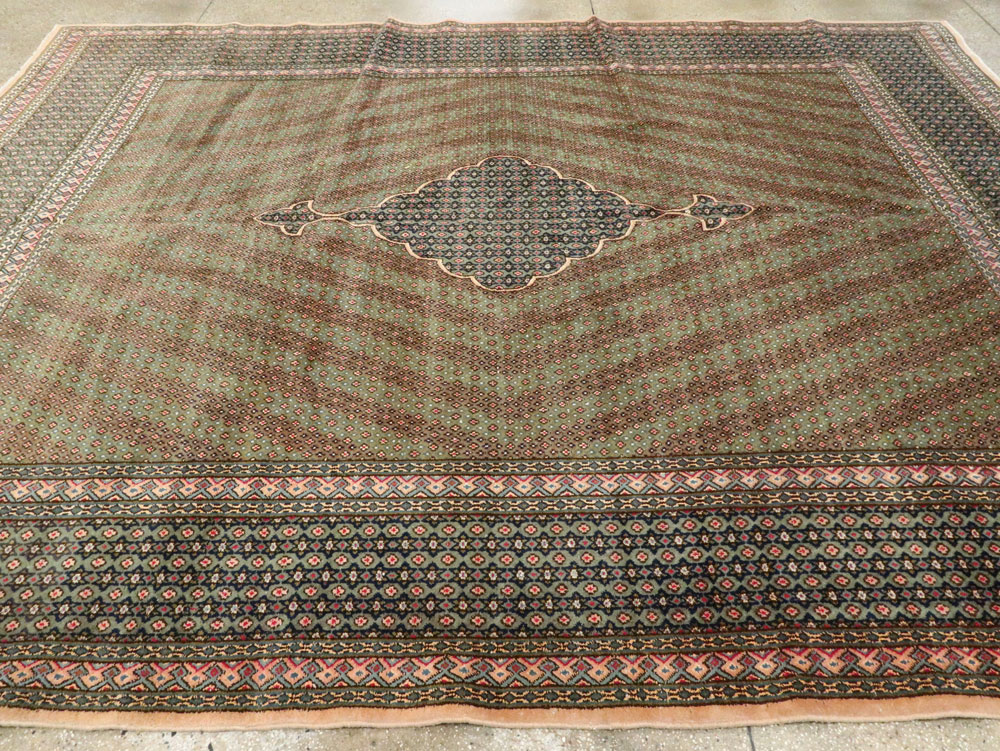 Vintage Persian Kerman Deco Carpet, No.11774 - Galerie Shabab