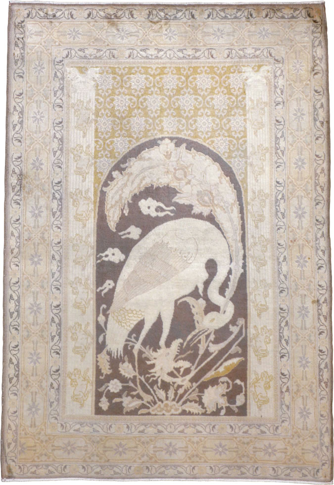 Antique Persian Tabriz Pictorial Rug, No.11823 - Galerie Shabab