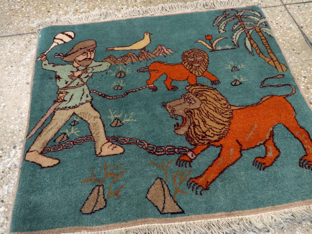 Antique Persian Tabriz Pictorial Rug, No.11827 - Galerie Shabab