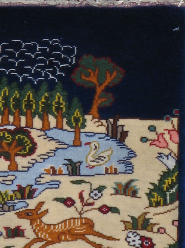 Vintage Persian Tabriz Pictorial Rug, No.11828 - Galerie Shabab