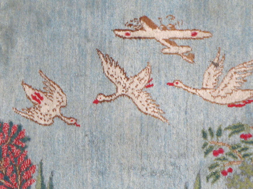 Vintage Persian Tabriz Pictorial Rug, No.11830 - Galerie Shabab