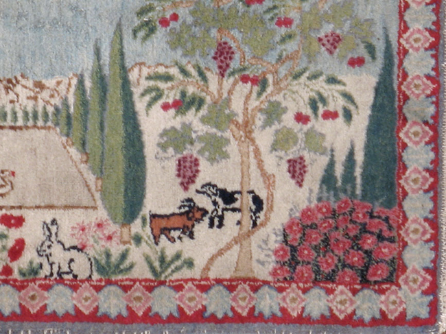 Vintage Persian Tabriz Pictorial Rug, No.11830 - Galerie Shabab