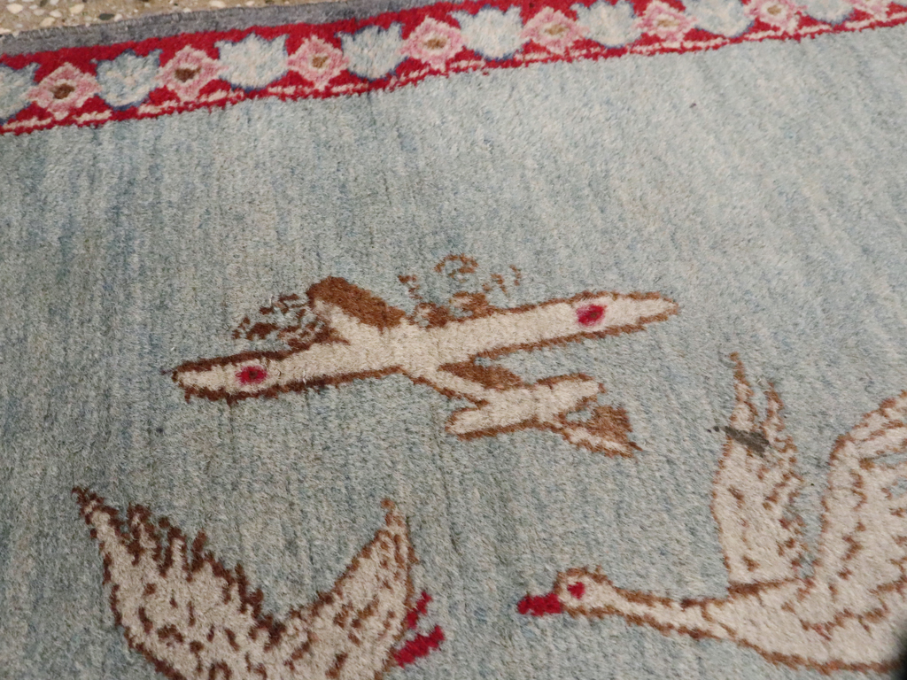 Vintage Persian Tabriz Pictorial Rug, No.11830 - Galerie Shabab