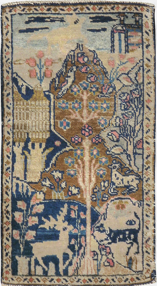 Vintage Persian Tabriz Pictorial Rug (Pair: 1 of 2), No.11831 - Galerie Shabab