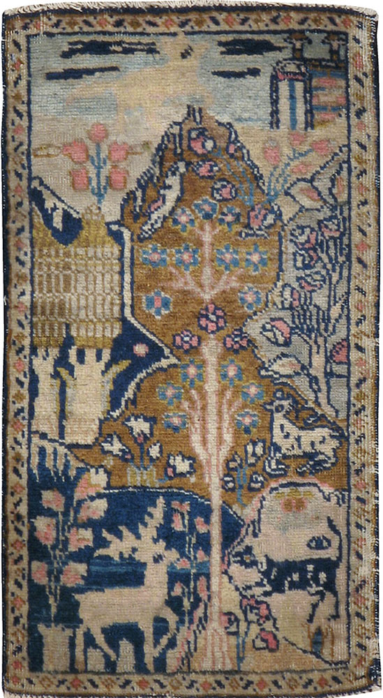 Vintage Persian Tabriz Pictorial Rug (Pair: 1 of 2), No.11831 - Galerie Shabab