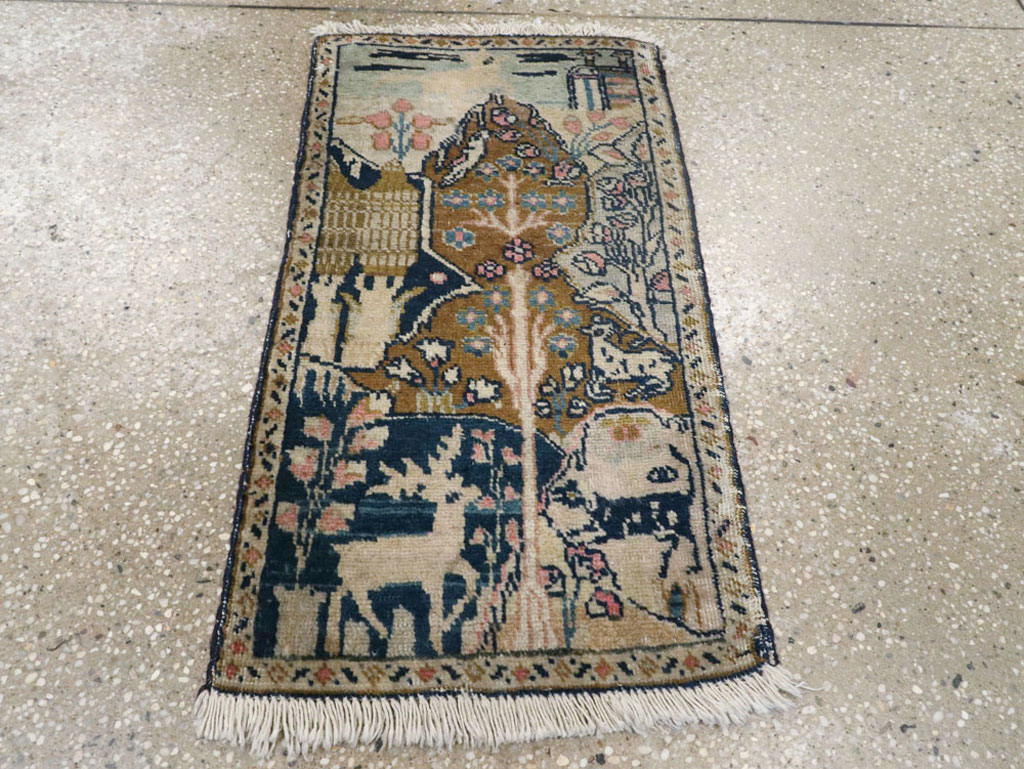 Vintage Persian Tabriz Pictorial Rug (Pair: 1 of 2), No.11831 - Galerie Shabab