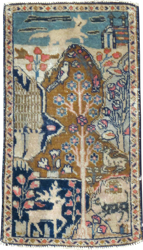 Vintage Persian Tabriz Pictorial Rug (Pair: 2 of 2), No.11832 - Galerie Shabab