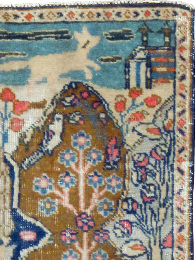 Vintage Persian Tabriz Pictorial Rug (Pair: 2 of 2), No.11832 - Galerie Shabab