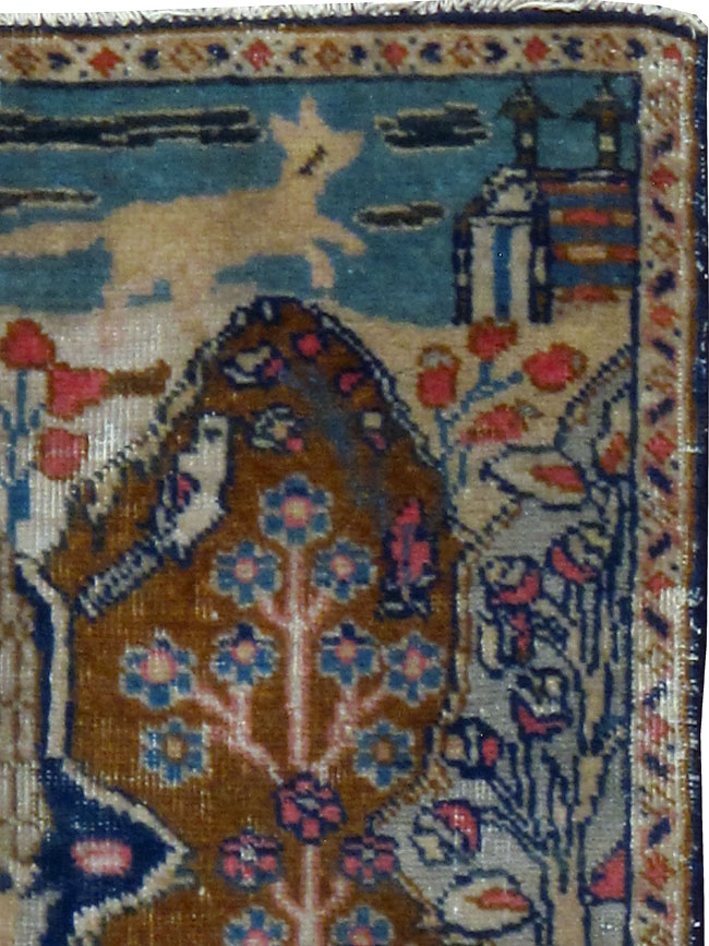 Vintage Persian Tabriz Pictorial Rug (Pair: 2 of 2), No.11832 - Galerie Shabab