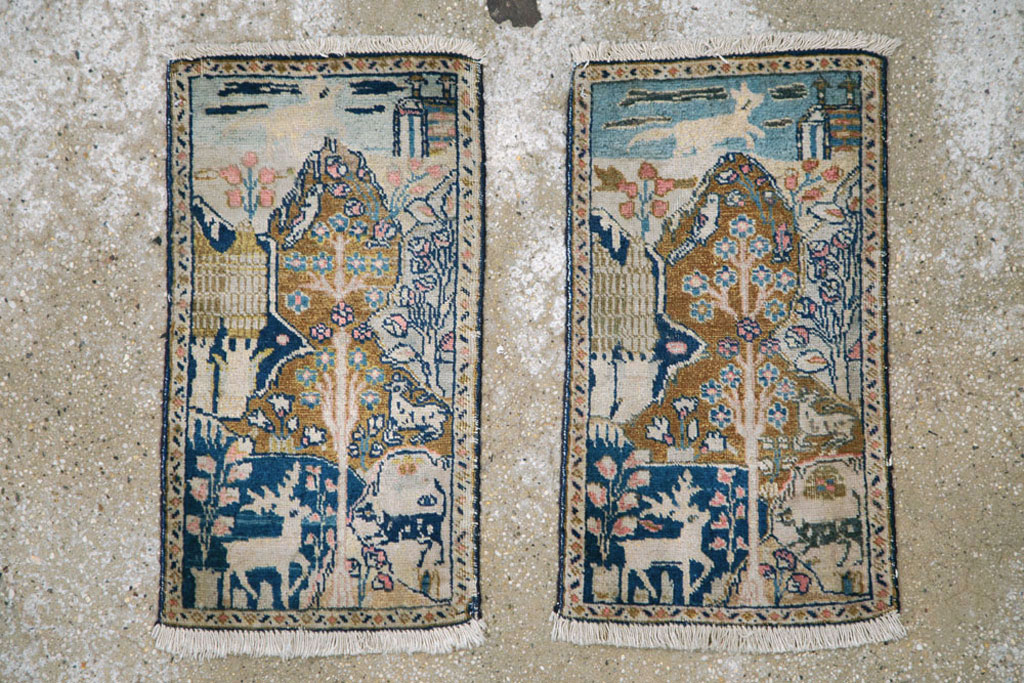 Vintage Persian Tabriz Pictorial Rug (Pair: 2 of 2), No.11832 - Galerie Shabab