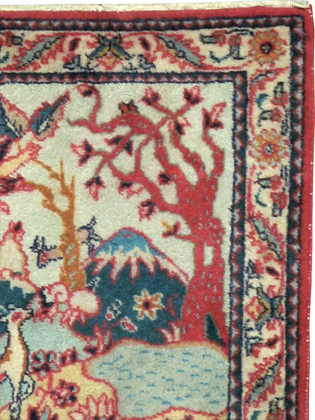 Vintage Persian Tabriz Pictorial Rug (Pair: 1 of 2), No.11834 - Galerie Shabab