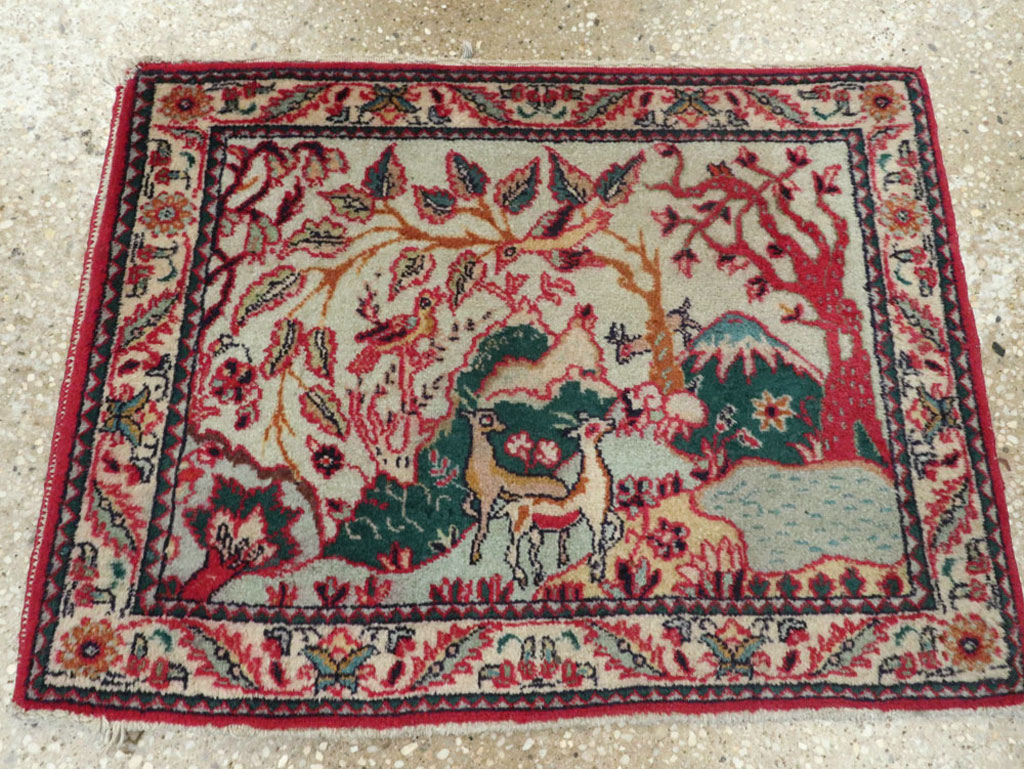 Vintage Persian Tabriz Pictorial Rug (Pair: 1 of 2), No.11834 - Galerie Shabab