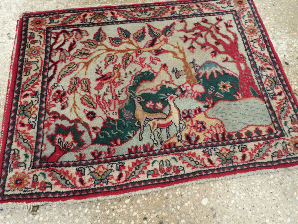 Vintage Persian Tabriz Pictorial Rug (Pair: 1 of 2), No.11834 - Galerie Shabab