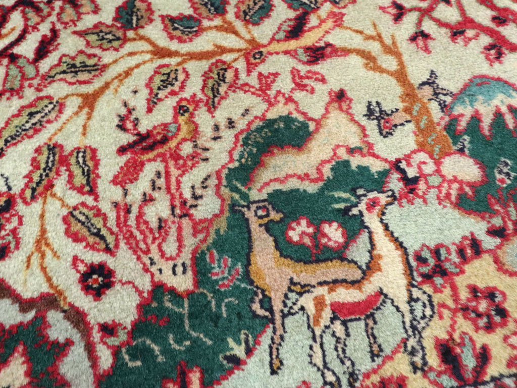 Vintage Persian Tabriz Pictorial Rug (Pair: 1 of 2), No.11834 - Galerie Shabab