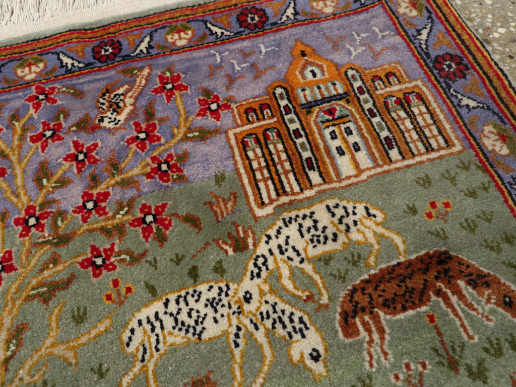 Vintage Persian Tabriz Pictorial Rug, No.11836 - Galerie Shabab