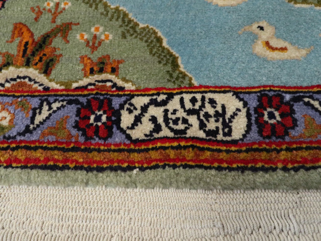 Vintage Persian Tabriz Pictorial Rug, No.11836 - Galerie Shabab