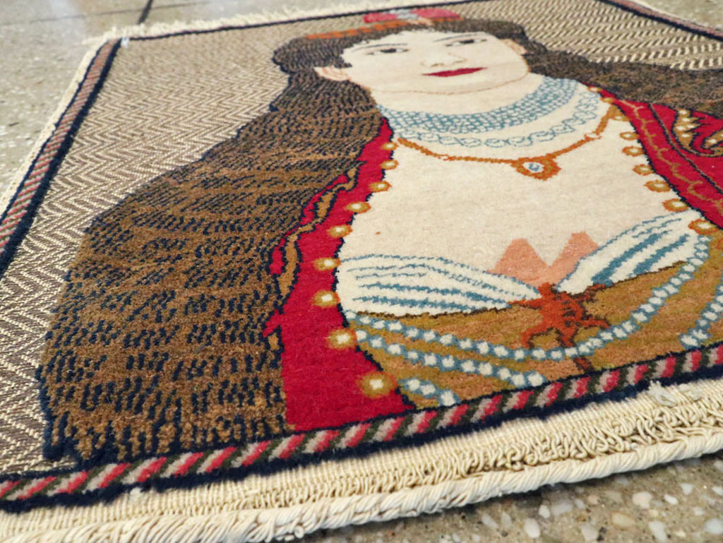 Vintage Persian Tabriz Pictorial Rug, No.11838 - Galerie Shabab