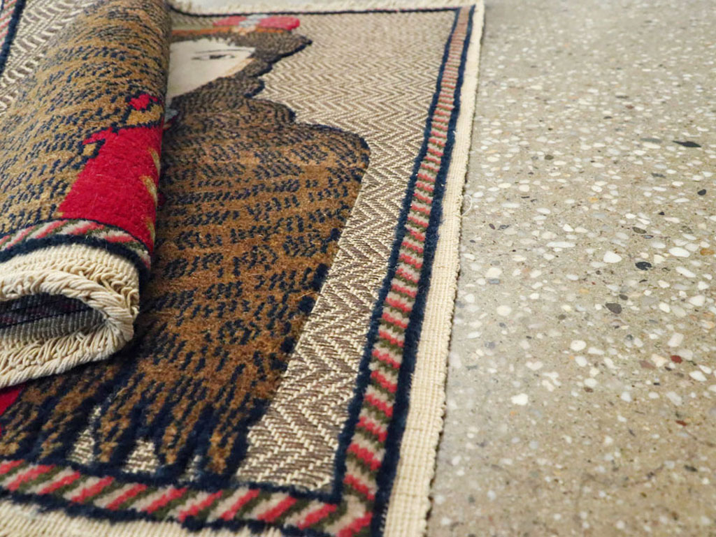 Vintage Persian Tabriz Pictorial Rug, No.11838 - Galerie Shabab