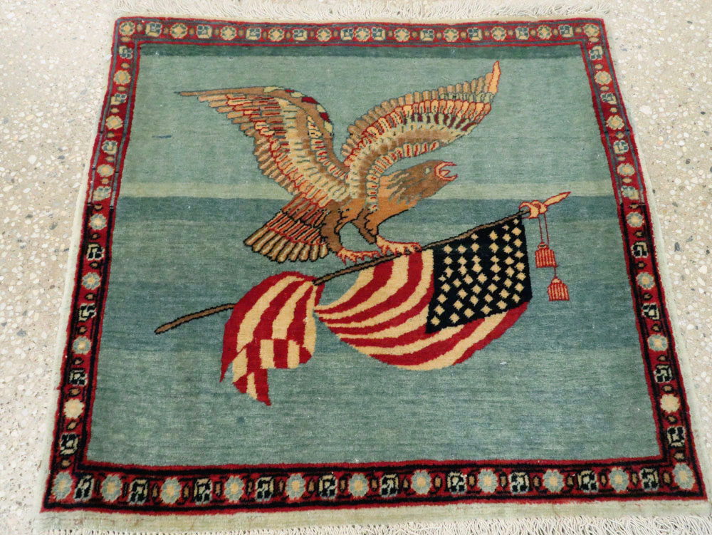 Antique Persian Tabriz Flag Pictorial Rug (Pair: 1 of 2), No.11839 - Galerie Shabab