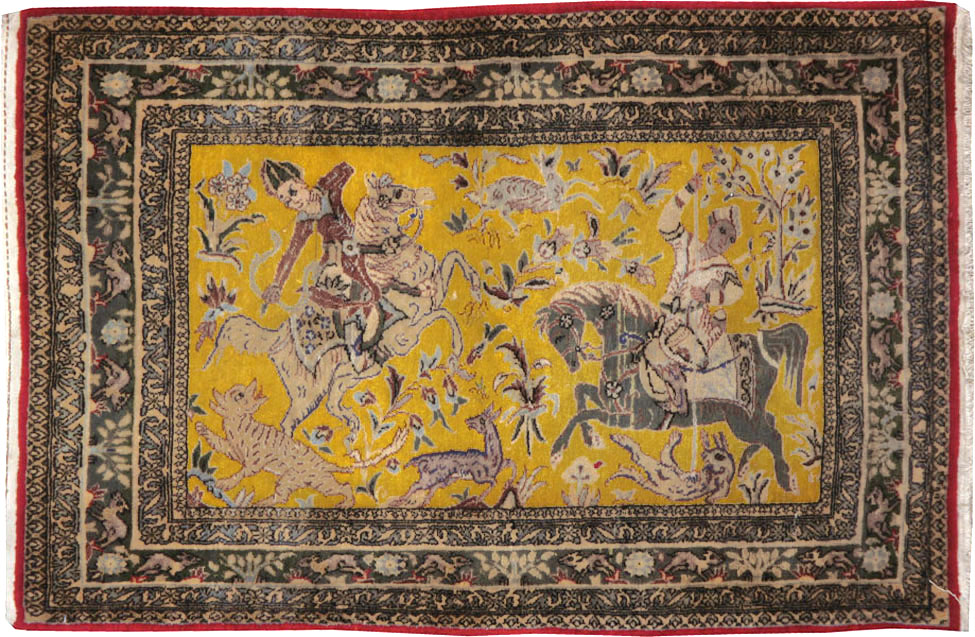 Antique Persian Tabriz Pictorial Rug, No.11841 - Galerie Shabab