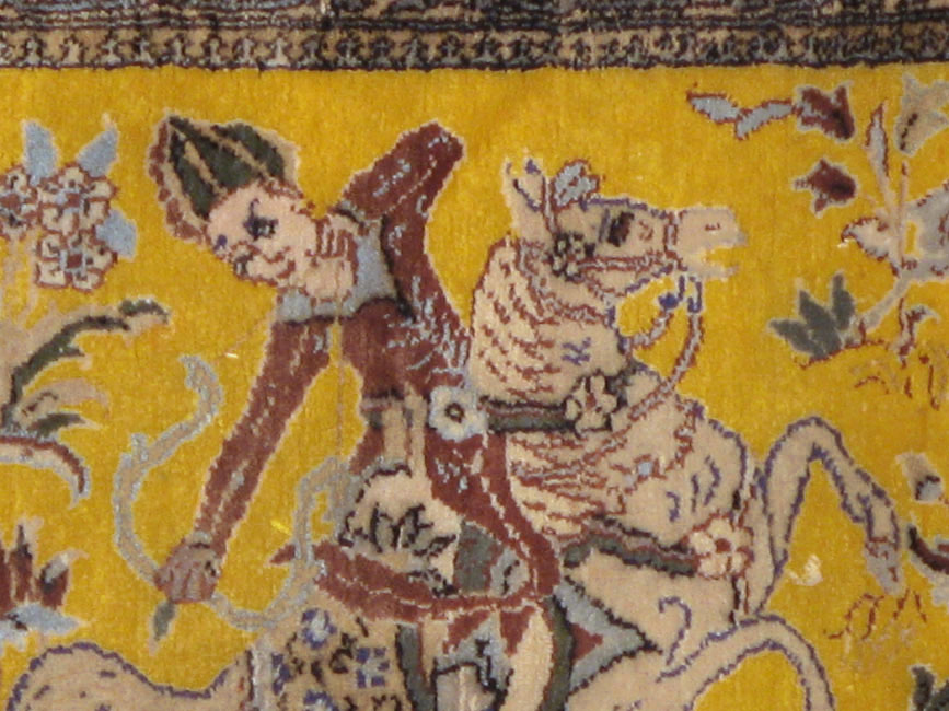 Antique Persian Tabriz Pictorial Rug, No.11841 - Galerie Shabab