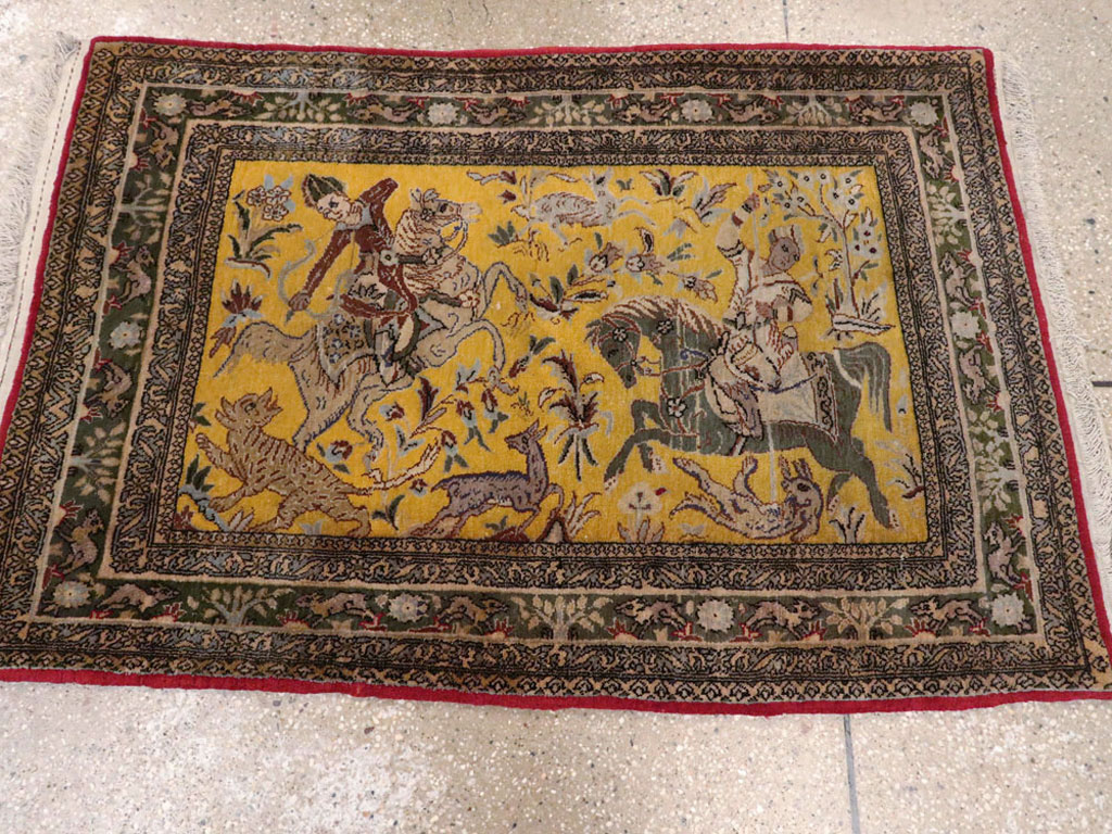 Antique Persian Tabriz Pictorial Rug, No.11841 - Galerie Shabab