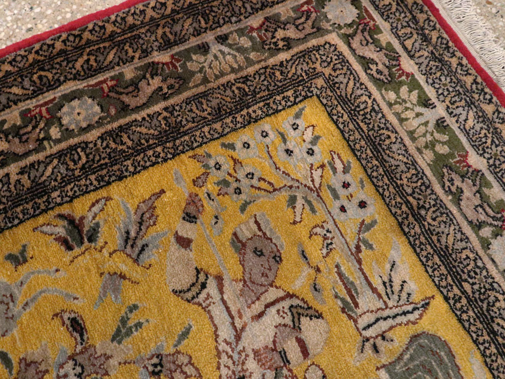 Antique Persian Tabriz Pictorial Rug, No.11841 - Galerie Shabab