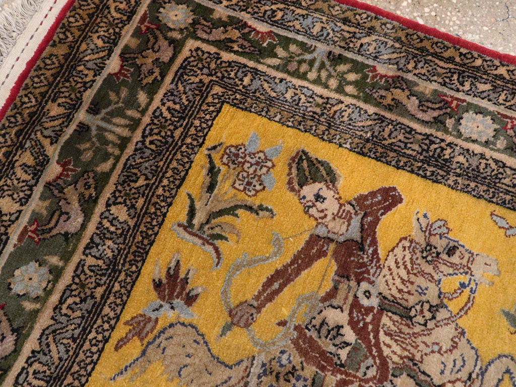 Antique Persian Tabriz Pictorial Rug, No.11841 - Galerie Shabab