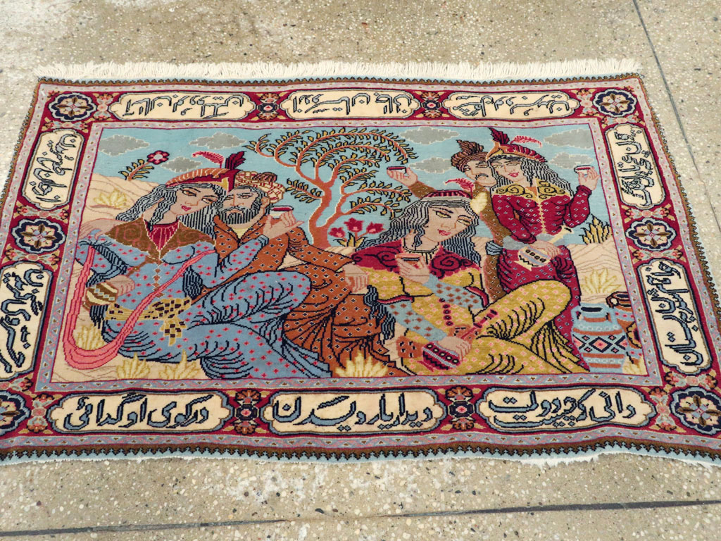 Vintage Persian Tabriz Pictorial Rug (Pair: 1 of 2), No.11842 - Galerie Shabab