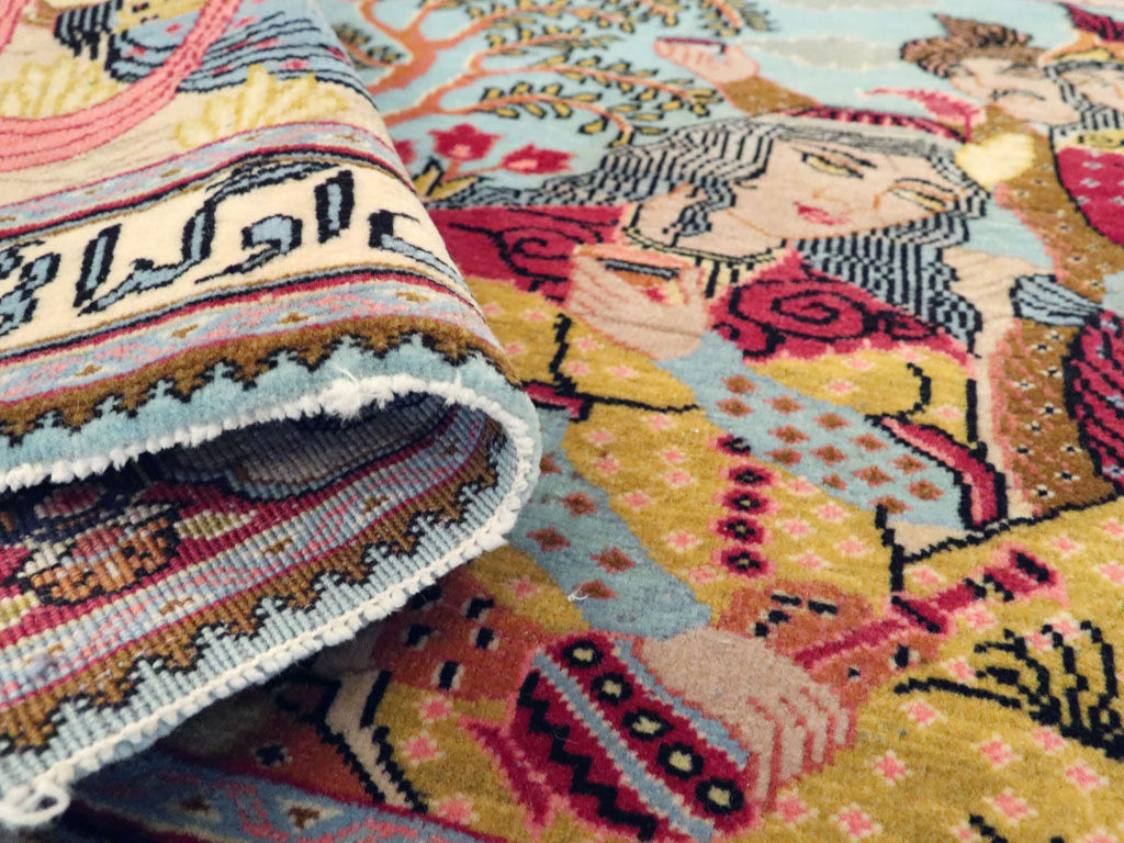 Vintage Persian Tabriz Pictorial Rug (Pair: 1 of 2), No.11842 - Galerie Shabab