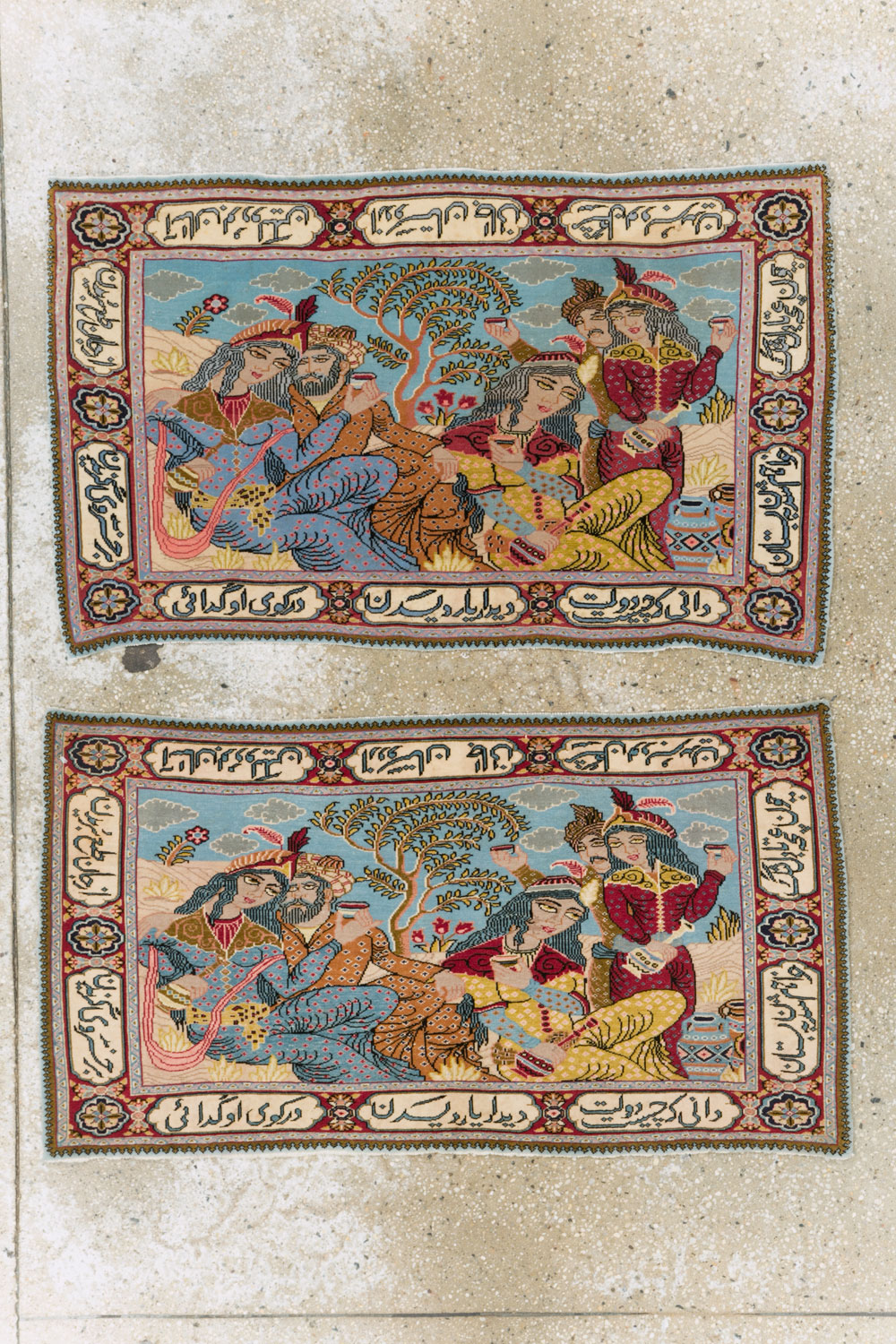 Vintage Persian Tabriz Pictorial Rug (Pair: 1 of 2), No.11842 - Galerie Shabab