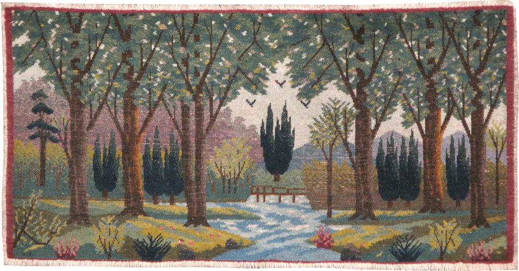 Vintage Persian Tabriz Pictorial Rug, No.11844 - Galerie Shabab