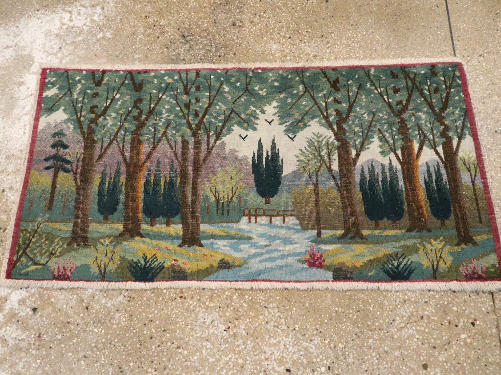 Vintage Persian Tabriz Pictorial Rug, No.11844 - Galerie Shabab