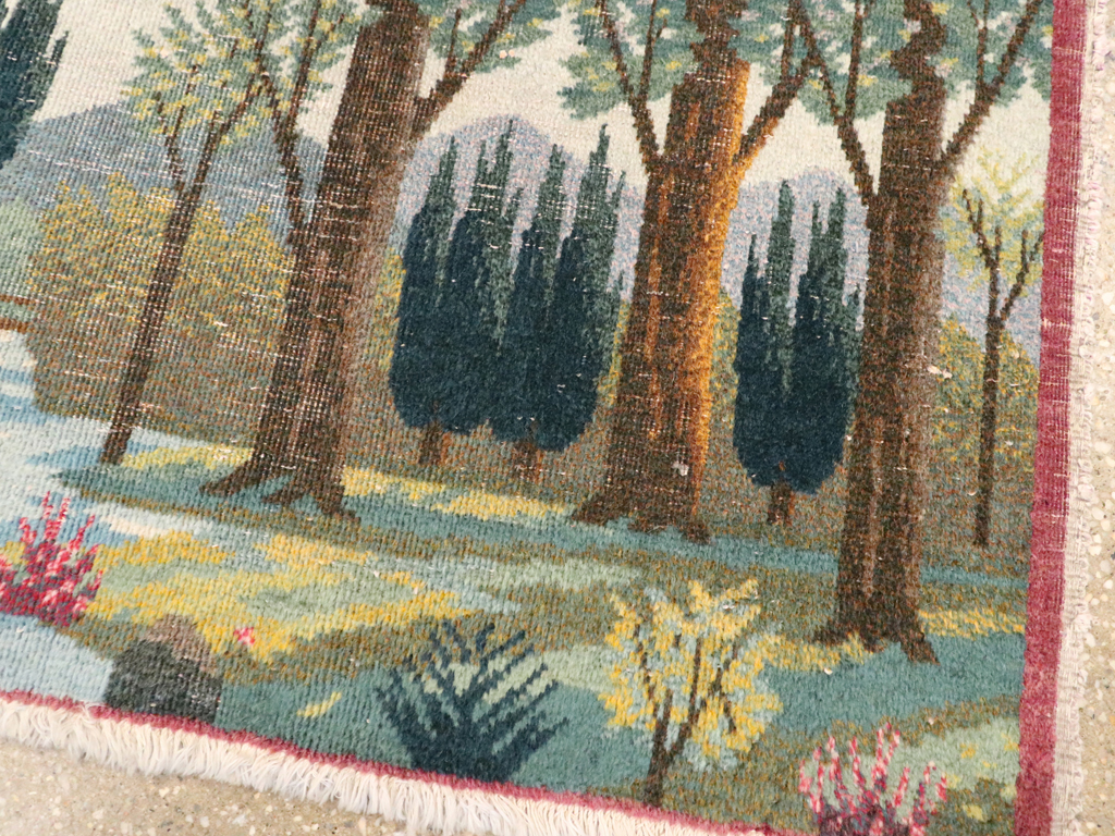 Vintage Persian Tabriz Pictorial Rug, No.11844 - Galerie Shabab