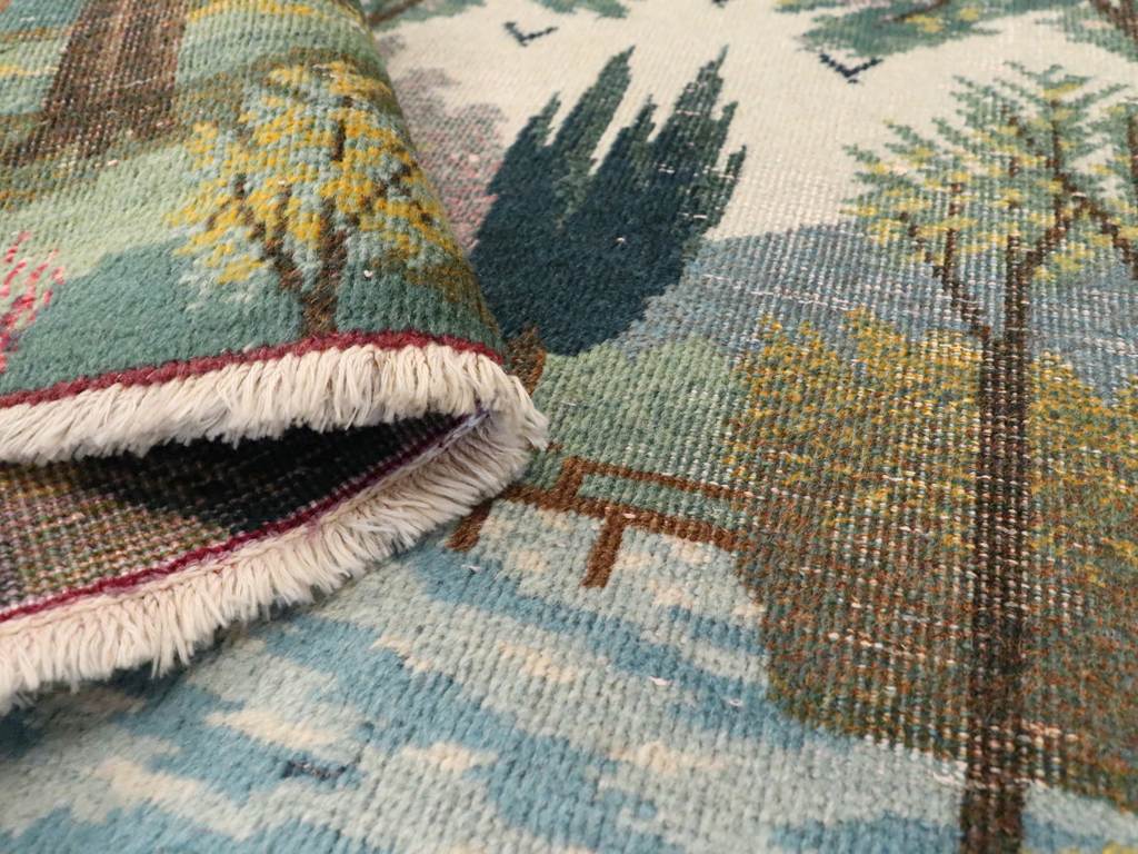 Vintage Persian Tabriz Pictorial Rug, No.11844 - Galerie Shabab