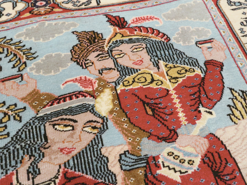 Vintage Persian Tabriz Pictorial Rug (Pair: 2 of 2), No.11846 - Galerie Shabab