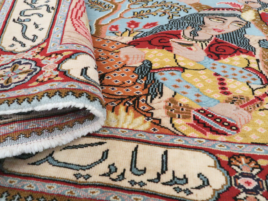 Vintage Persian Tabriz Pictorial Rug (Pair: 2 of 2), No.11846 - Galerie Shabab