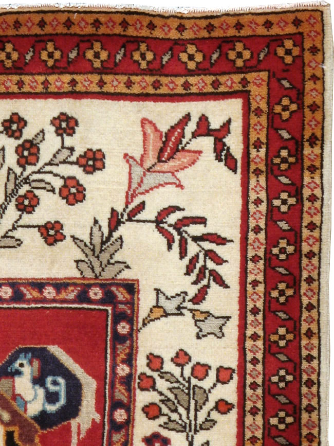 Vintage Persian Tabriz Pictorial Rug (Pair: 1 of 2), No.11849 - Galerie Shabab