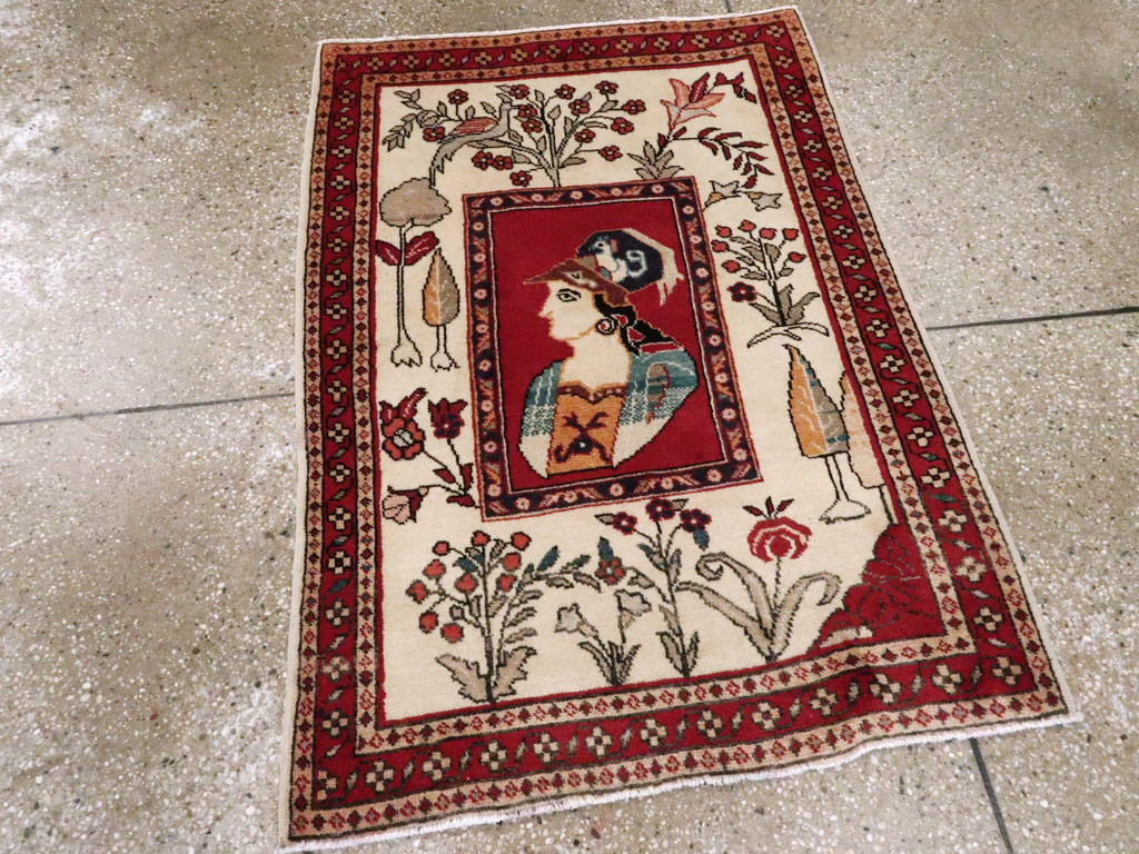 Vintage Persian Tabriz Pictorial Rug (Pair: 1 of 2), No.11849 - Galerie Shabab