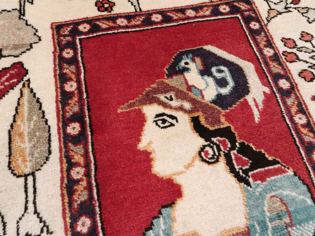 Vintage Persian Tabriz Pictorial Rug (Pair: 1 of 2), No.11849 - Galerie Shabab
