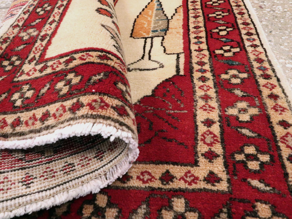 Vintage Persian Tabriz Pictorial Rug (Pair: 1 of 2), No.11849 - Galerie Shabab